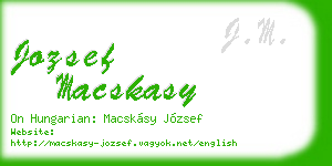 jozsef macskasy business card