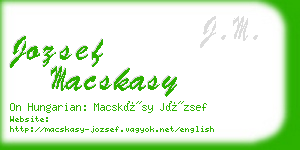 jozsef macskasy business card